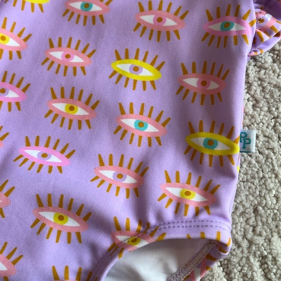 Posh Peanut evil eye baby girl purple one piece bathing suit - Picture 6 of 9